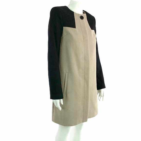 BB Dakota Hana Coat XS Black & Taupe Gobi Color-Block - Picture 3 of 15